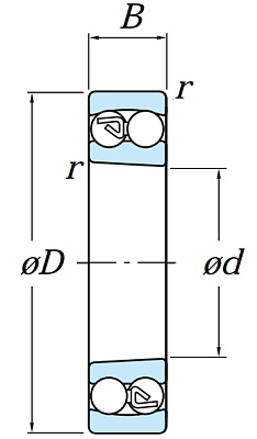 Двухрядный шариковый подшипник 1216 K C3