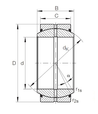 Сферический радиальный подшипник скольжения GE 45 DO 2RS