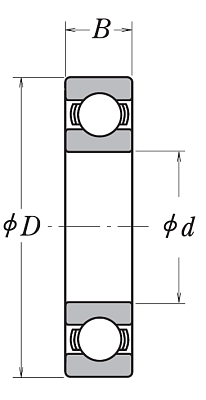 Однорядный шариковый подшипник 6001 CM