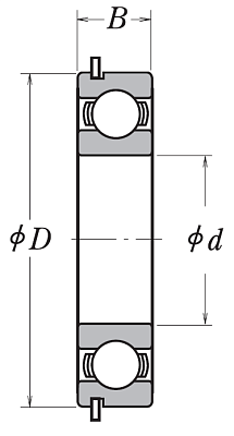 Однорядный шариковый подшипник 6002 ZZ NR