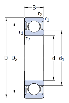 Высокотемпературный подшипник 6209 2RS1/C3 GJN