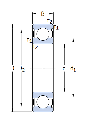 Высокотемпературный подшипник 6305 2Z/VA208