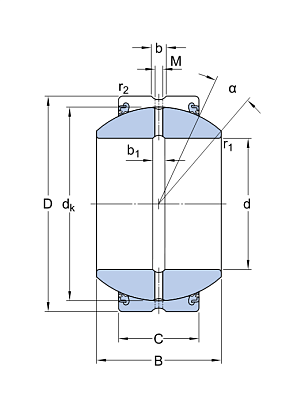 Сферический радиальный подшипник скольжения GEH 100 ESX-2LS