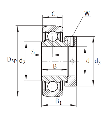 Закрепляемый подшипник RAE 35 XL NPP B